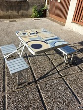 Tavolo da campeggio valigetta pieghevole piano tavolo legno sedie picnic