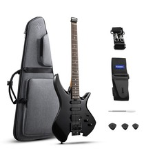 ? Donner NHL-500 Electric Guitar Headless With Gig Bag H-S-S Solid Body | Black
