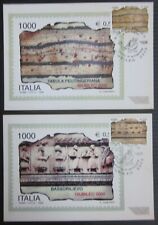GIUBILEO 2000 2 cartoline maximum con annullo bassorilievo tabula Roma