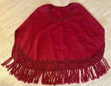 PONCHO BAMBINO ALPACA ROSSO