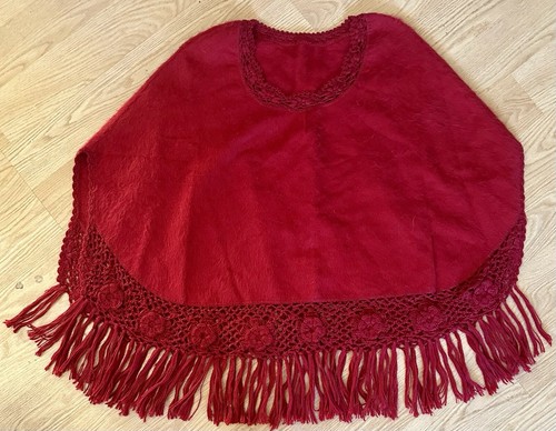 Poncho bambino alpaca - bambino, rosso