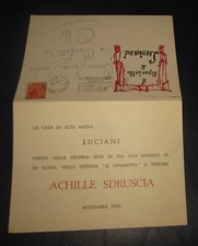 1959 Achille Sdruscia  Invito mostra al Siparietto di Luciani Su cartoncino Raro