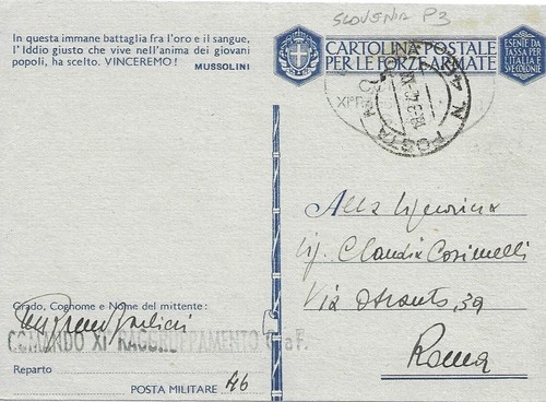 Posta militare comando - posta, n°46-comando