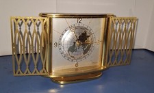 RARO INSOLITO OROLOGIO DA SCRIVANIA SVIZZERO IMEXAL WORLD TIME FUNZIONANTE ART-DECO METÀ SECOLO
