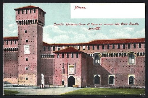 Cartolina milano castello - cartolina, milano,