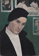 # ARTE, PITTORE WALTER LAZZARO 1955- "OMAGGIO AI MAESTRI"- cartolina