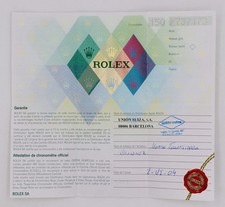 ROLEX CARD DOCUMENTS PAPERS