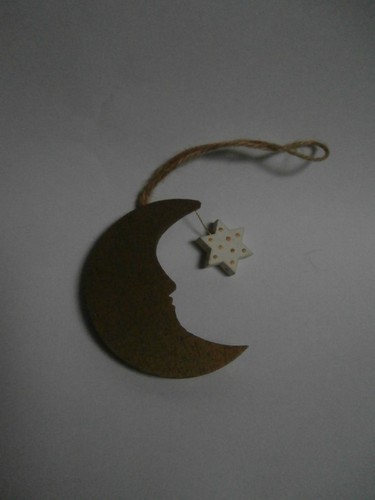 Luna dorata legno stella