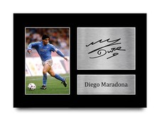 Diego Maradona A4 Napoli Idee Regalo Stampato Autografo Foto per Tifosi Calcio