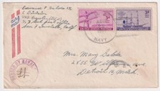 WWII Sailor's Mail USS CROUTER DE-11 Majuro Naval Cover C6029