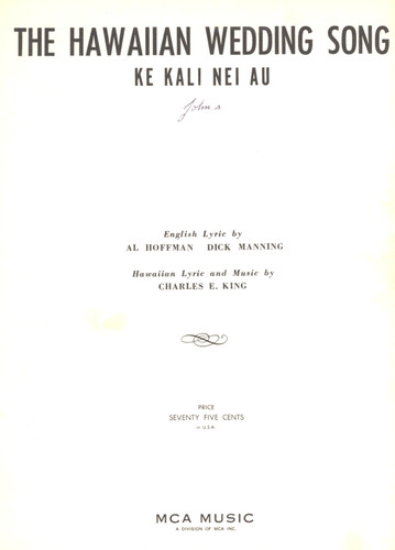 The hawaiian wedding song ke - wedding,