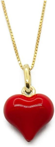 Collana donna cuore rosso - collana,