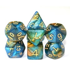 SmartDealsPro - Set di dadi poliedrici glitterati con tasche per DND R BC