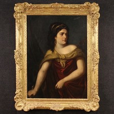 Medea dipinto antico mitologico quadro olio su tela firmato datato 1770