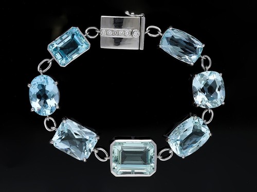Bracciale diamanti acquamarina