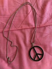 Collana Lunga Con Ciondolo Della Pace Peace And Love