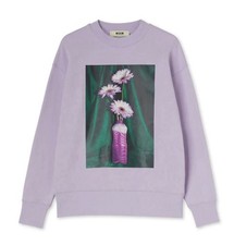 Felpa cotone lavanda stampa