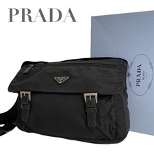 Borsa a tracolla Prada borsa messenger pelle nera nylon patta unisex dal Giappone
