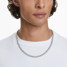 Collana Tennis Una Angel Uomo Argento con Cristalli Swarovski Elements Originali