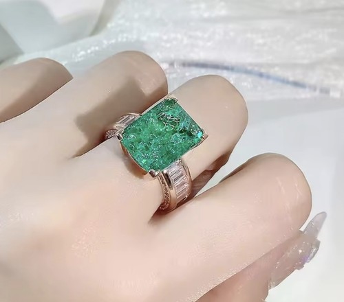 Anello argento con - con, moissanite