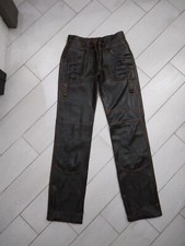 REDS PANTALONI in vera pelle usato donna woman testa di moro Tg 44 XYC896L