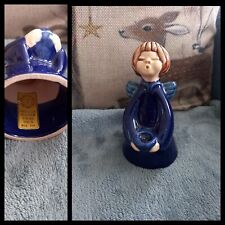 Vintage Vecchio Angelo Ceramica THUN Blu Fuori Produzione cm 11 Raro .