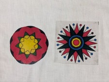 Lotto 2 fogli acetato decorati per lanterna magica proiettore lampada vintage