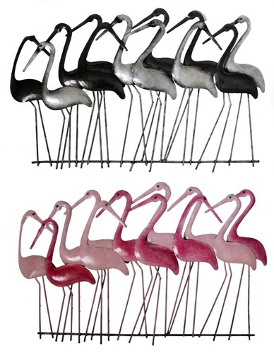 Flamingos rosa argento - flamingos, argento/nero