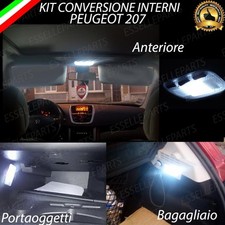 KIT FULL LED INTERNI PEUGEOT 207 ANTERIORE + PORTAOGGETTI + BAGAGLIAIO 6000K