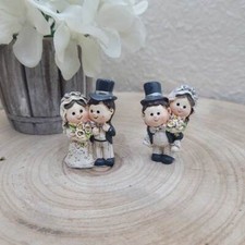 STOCK 2 PZ Coppia Sposi in Resina - Bomboniera, Segnaposto