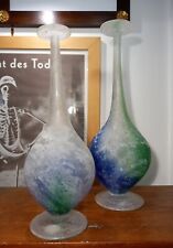 Coppia Vasi Goccia Vetro Scavo Anni 70 originali Firmati ZANE MURANO ( Cm 40 )