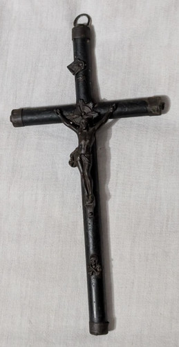 Crocifisso legno metallo - crocifisso,