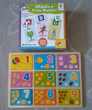 Set 2 pezzi giochi educativi,  prescuola: numeri puzzle in legno + carotina...
