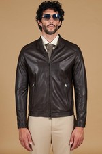 Giacca Pelle Testa di Moro Uomo Vera Pelle Giubbotto Giubbino Moto Ted