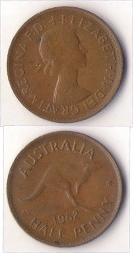 Australia penique 1962 - 1/2,