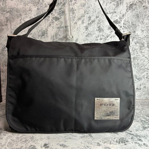 Fendi black messenger - fendi,