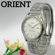 Orologio uomo ORIENT quarzo calendario quadrante bianco funzionante condizion...