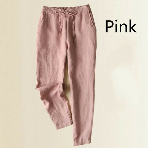 Donna cotone lino pantaloni - cotone,