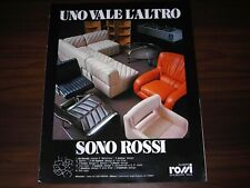 ROSSI DIVANI ALBIZZATE DESIGN BARTOLI/VON KLIER/DAL LAGO 1975 pubblicità