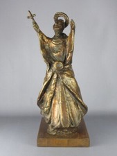 Scultura bronzo Santo Padre Pio grande statua sacra firmata Romeo XX Sec.