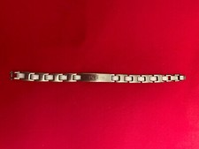 Bracciale Paciotti 4US Uomo,20 cm,acciaio,con pietre bianche,targa centrale4,2cm