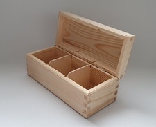 Scatola di stoccaggio naturale legno di pino petto 3 divisori rimovibili organizzatore con Hasp