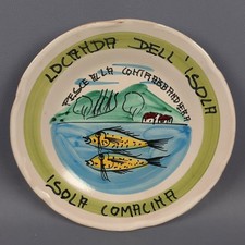 Piatto Del Buon Ricordo Locanda Dell'isola Isola Comacina Ceramica Vietri 1984