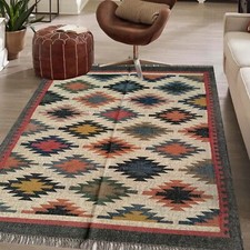 Tappeto Kilim fatto a mano lana antica juta soggiorno runner tappeto rettangolare