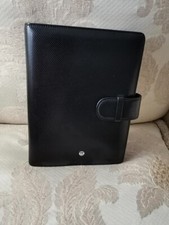 MONT BLANC Custodia Porta Agenda in pelle di colore nera esclusiva e pregiata.