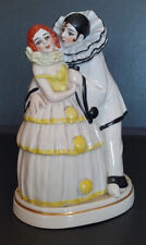 Lampada luce notturna Art Decò porcellana Pierrot e Pierrette