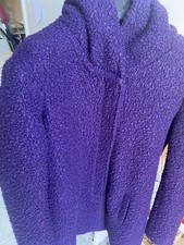 Cappotto donna Viola di Talco Con Cappuccio Zip e Automatici
