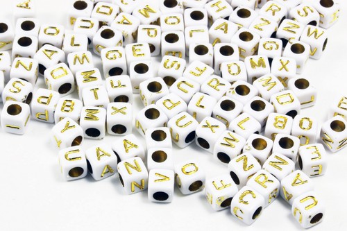 Perline lettere cubo - perline, 6x6