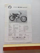PUCH MC 125 Regolarità - M 125 Strada depliant originale ITALIANO