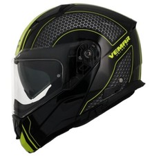CASCO MOTO MODULARE APRIBILE VEMAR SHARKI HIVE BLACK NERO GIALLO FLUO TG L